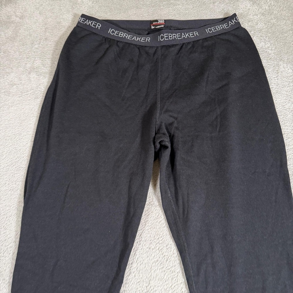Icebreaker Merino 260 Leggings Womens Large Black Bodyfit Base Layer Thermal - Picture 3 of 10